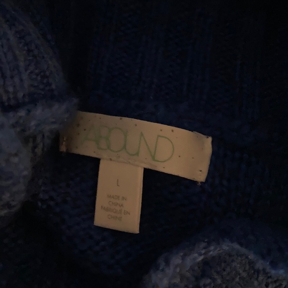 NWT Abound Blue Checker Sweater Mock Neck - Picture 6 of 7